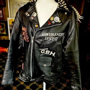 Vintage Punk Spiked Leather Jacket